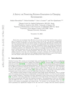 A Survey on Preserving Fairness Guarantees in Changing Environments