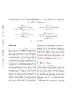 Self-distillation with Online Diffusion on Batch Manifolds Improves Deep
  Metric Learning