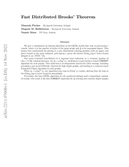 Fast Distributed Brooks' Theorem