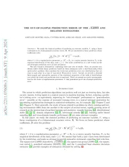 The out-of-sample prediction error of the square-root-LASSO and related
  estimators