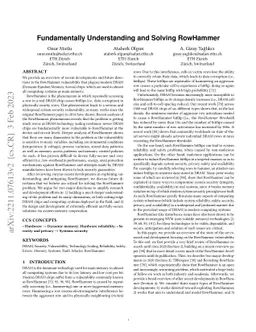 Fundamentally Understanding and Solving RowHammer