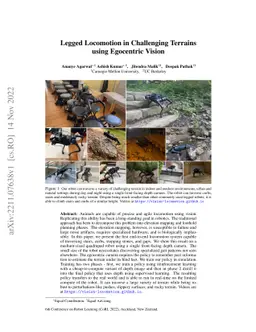 Legged Locomotion in Challenging Terrains using Egocentric Vision