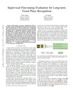 Supervised Fine-tuning Evaluation for Long-term Visual Place Recognition