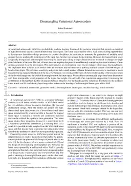 Disentangling Variational Autoencoders