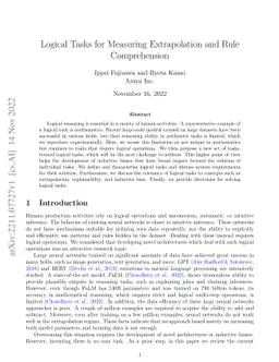 Logical Tasks for Measuring Extrapolation and Rule Comprehension