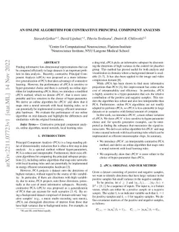 An online algorithm for contrastive Principal Component Analysis