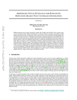 Arbitrary Style Guidance for Enhanced Diffusion-Based Text-to-Image
  Generation