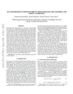 On Unsupervised Uncertainty-Driven Speech Pseudo-Label Filtering and
  Model Calibration