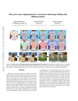 Direct Inversion: Optimization-Free Text-Driven Real Image Editing with
  Diffusion Models