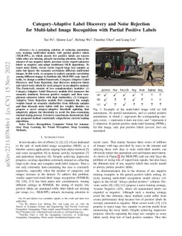 Category-Adaptive Label Discovery and Noise Rejection for Multi-label
  Image Recognition with Partial Positive Labels