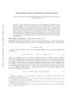 Regularized Stein Variational Gradient Flow