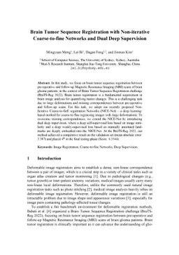 Brain Tumor Sequence Registration with Non-iterative Coarse-to-fine
  Networks and Dual Deep Supervision