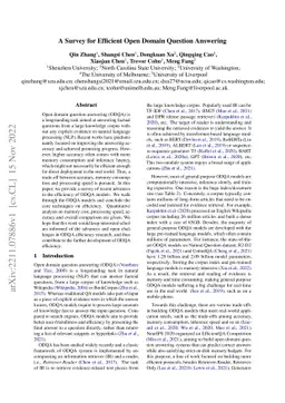 A Survey for Efficient Open Domain Question Answering