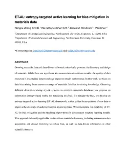 ET-AL: Entropy-Targeted Active Learning for Bias Mitigation in Materials
  Data