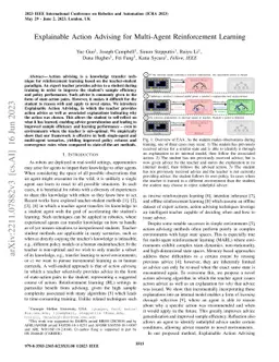 Explainable Action Advising for Multi-Agent Reinforcement Learning