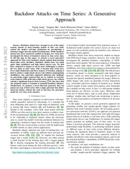 Backdoor Attacks on Time Series: A Generative Approach