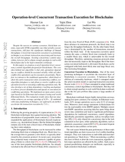 Operation-level Concurrent Transaction Execution for Blockchains