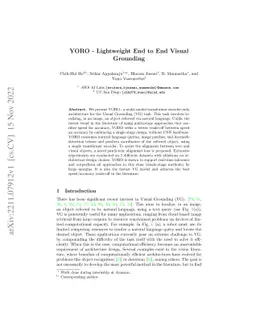 YORO -- Lightweight End to End Visual Grounding