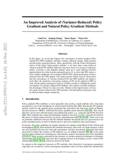 An Improved Analysis of (Variance-Reduced) Policy Gradient and Natural
  Policy Gradient Methods