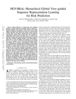 HGV4Risk: Hierarchical Global View-guided Sequence Representation
  Learning for Risk Prediction