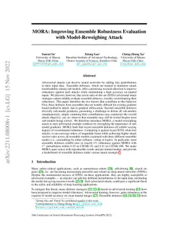 MORA: Improving Ensemble Robustness Evaluation with Model-Reweighing
  Attack