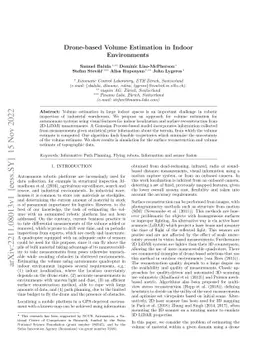 Drone-based Volume Estimation in Indoor Environments