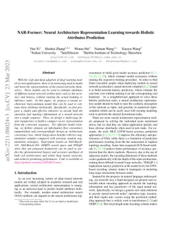 NAR-Former: Neural Architecture Representation Learning towards Holistic
  Attributes Prediction