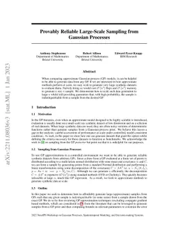 Provably Reliable Large-Scale Sampling from Gaussian Processes