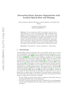 Forecasting Future Instance Segmentation with Learned Optical Flow and
  Warping