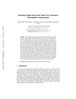 Resisting Graph Adversarial Attack via Cooperative Homophilous
  Augmentation