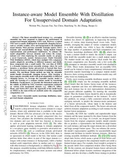 Instance-aware Model Ensemble With Distillation For Unsupervised Domain
  Adaptation