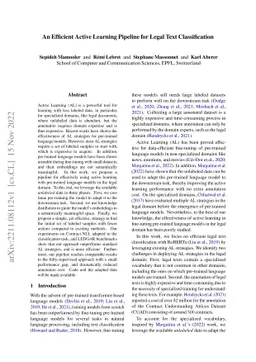 An Efficient Active Learning Pipeline for Legal Text Classification