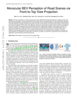 Monocular BEV Perception of Road Scenes via Front-to-Top View Projection