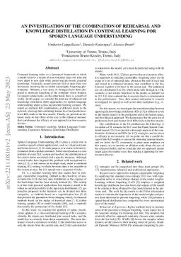 An Investigation of the Combination of Rehearsal and Knowledge
  Distillation in Continual Learning for Spoken Language Understanding