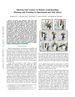 Allowing Safe Contact in Robotic Goal-Reaching: Planning and Tracking in
  Operational and Null Spaces