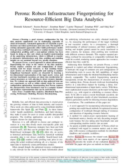Perona: Robust Infrastructure Fingerprinting for Resource-Efficient Big
  Data Analytics