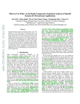 When to Use What: An In-Depth Comparative Empirical Analysis of OpenIE
  Systems for Downstream Applications