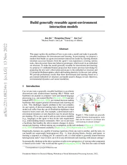 Build generally reusable agent-environment interaction models