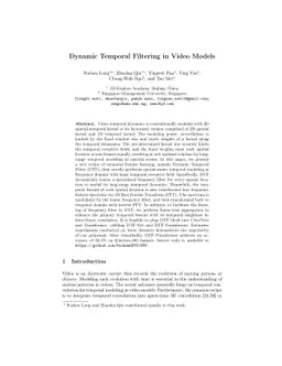 Dynamic Temporal Filtering in Video Models