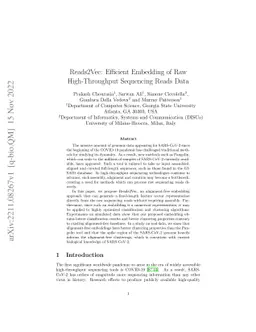 Reads2Vec: Efficient Embedding of Raw High-Throughput Sequencing Reads
  Data