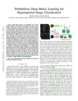 Probabilistic Deep Metric Learning for Hyperspectral Image
  Classification