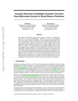 Anomaly Detection in Multiplex Dynamic Networks: from Blockchain
  Security to Brain Disease Prediction