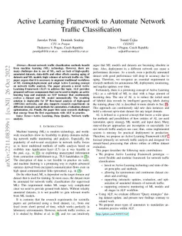 Active Learning Framework to Automate NetworkTraffic Classification