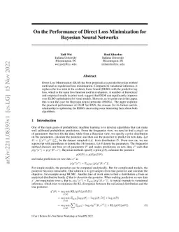 On the Performance of Direct Loss Minimization for Bayesian Neural
  Networks