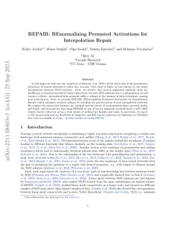 REPAIR: REnormalizing Permuted Activations for Interpolation Repair