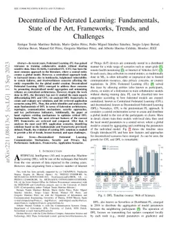 Decentralized Federated Learning: Fundamentals, State of the Art,
  Frameworks, Trends, and Challenges