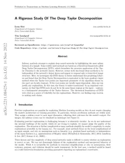 A Rigorous Study Of The Deep Taylor Decomposition
