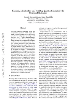 Reasoning Circuits: Few-shot Multihop Question Generation with
  Structured Rationales