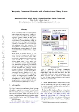 Navigating Connected Memories with a Task-oriented Dialog System