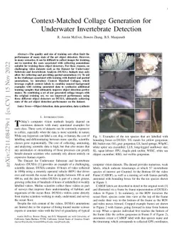 Context-Matched Collage Generation for Underwater Invertebrate Detection